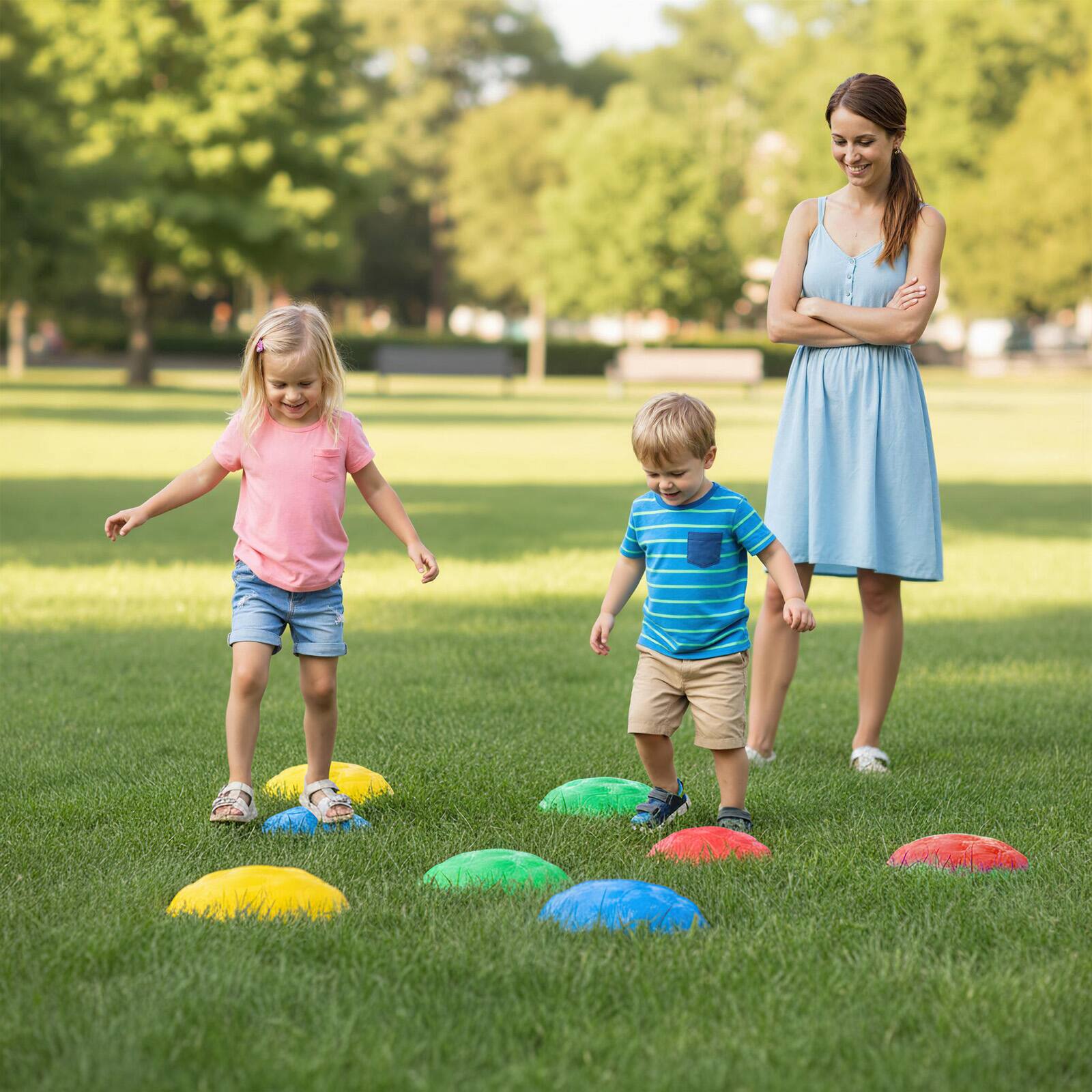 Alt View 8. Gymax - Gymax 8 PCS Stepping Stones for Kids Non-Slip Toddler Stepping Stones for Kids Aged 3+ - Multicolor.