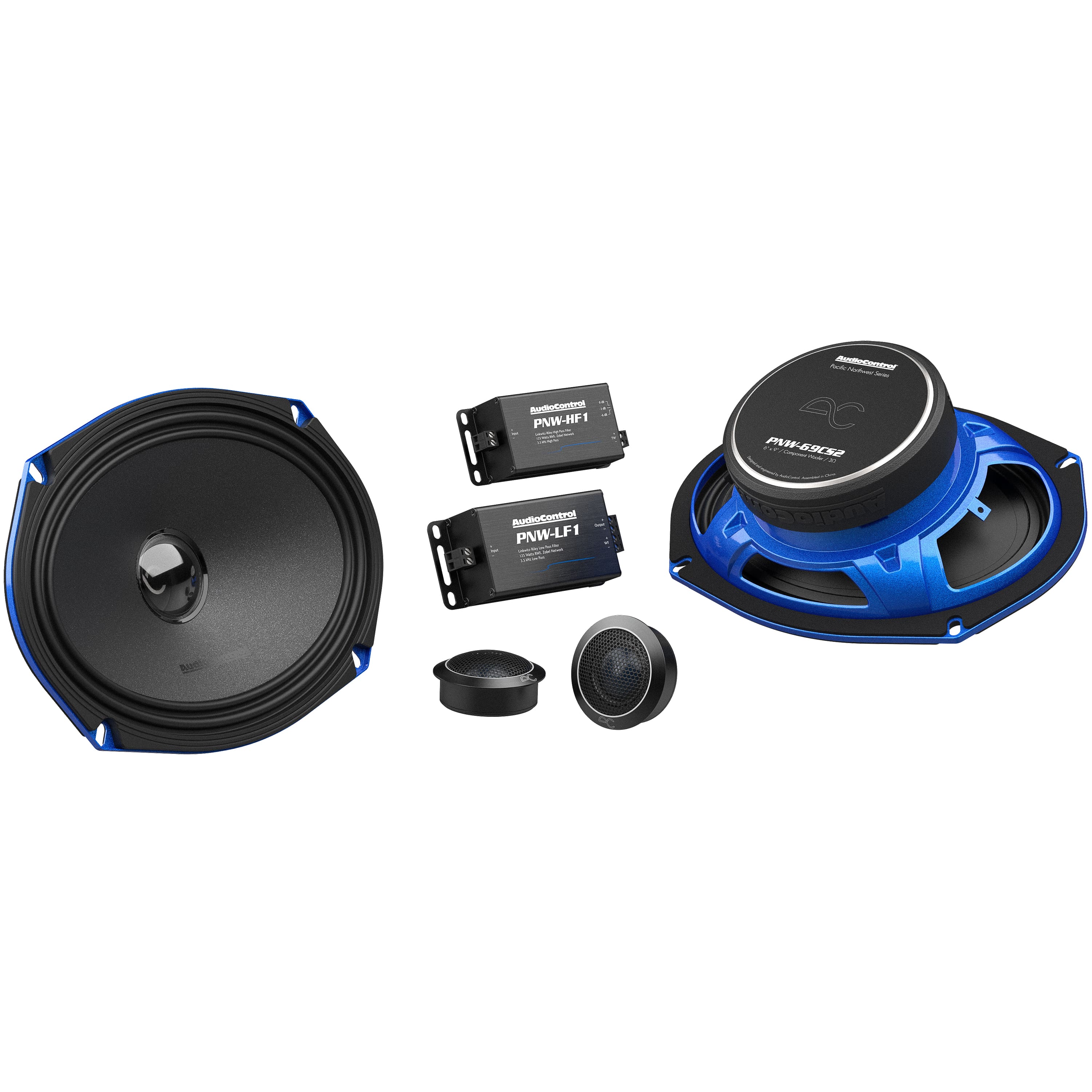 AudioControl - PNW Series 6" x 9” High-Fidelity Component Speakers (Pair) - Black/Blue - Front_Zoom