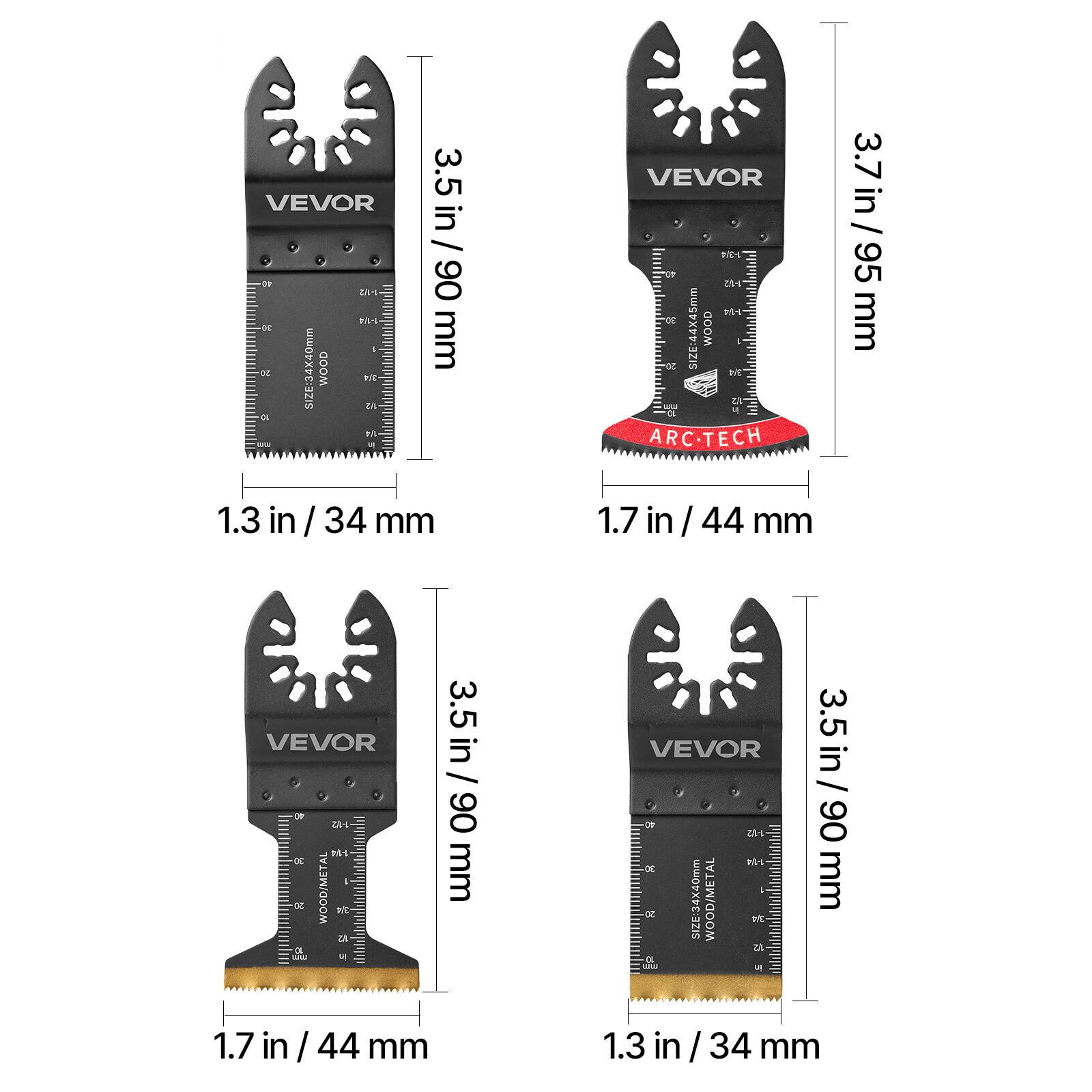 VEVOR

SIZE: 3.5 in / 90 mm
WOOD/METAL

SIZE: 3.7 in / 95 mm
WOOD/METAL

SIZE: 1.3 in / 34 mm

SIZE: 1.7 in / 44 mm