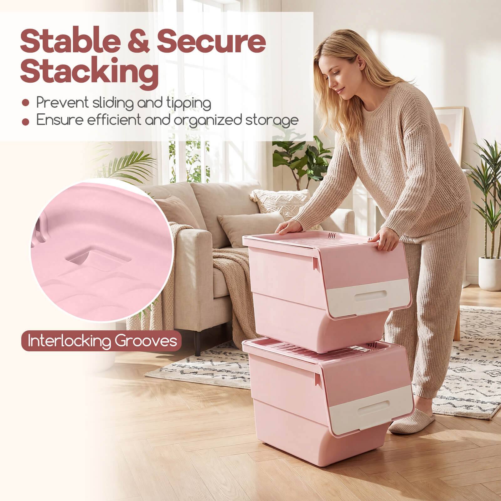 Stable & Secure Stacking  
- Prevent sliding and tipping  
- Ensure efficient and organized storage  

Interlocking Grooves