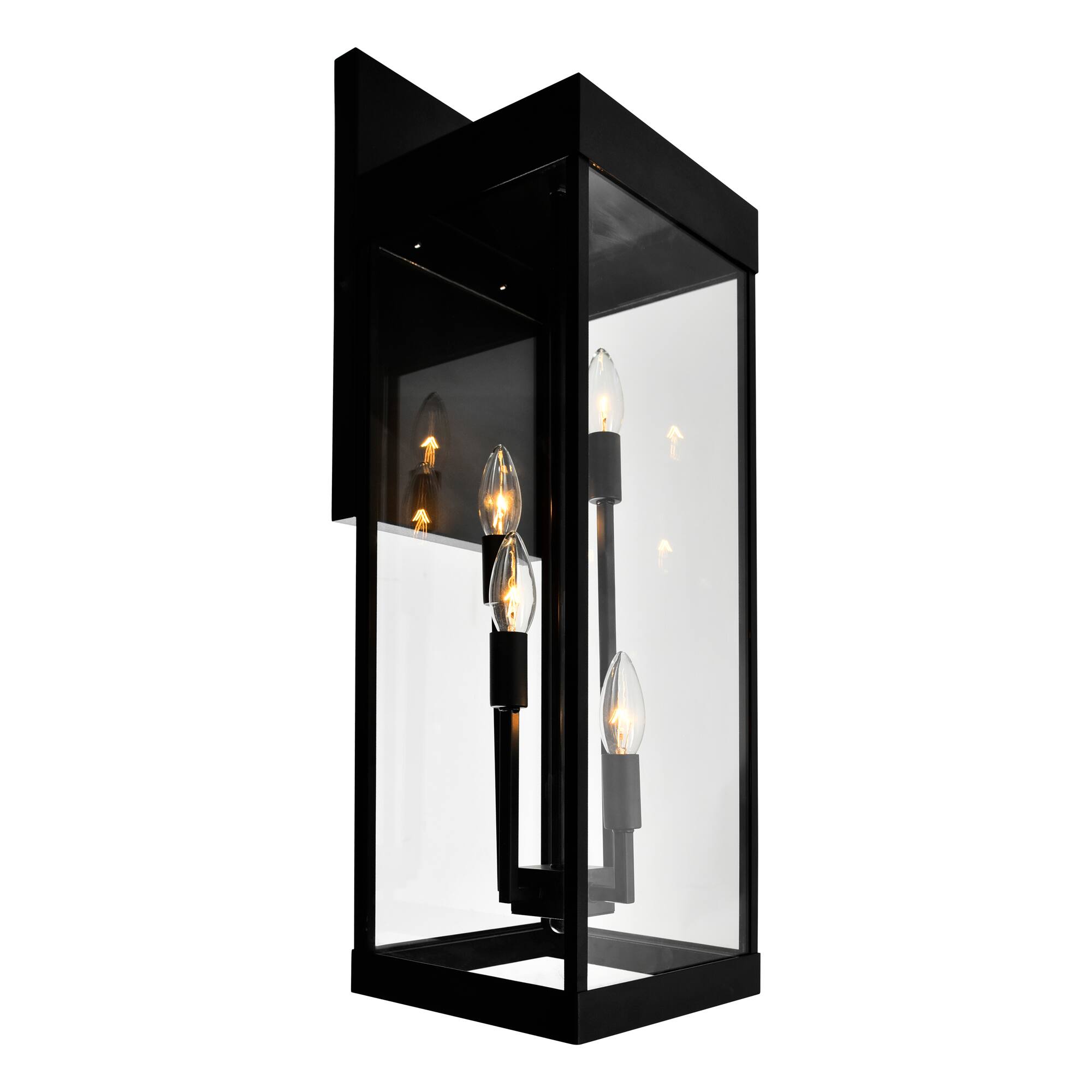 Left. CWI Lighting - Windsor 4 Light Black Outdoor Wall Light - Black.