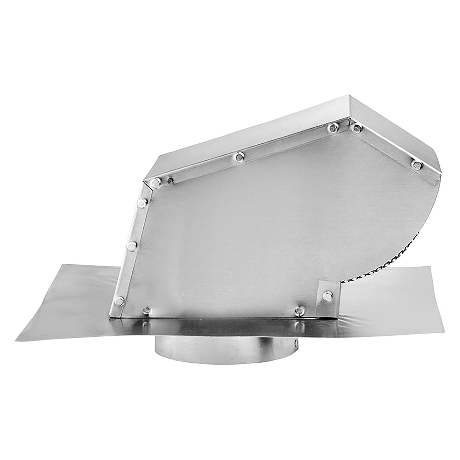 Angle. Lambro - 4" Aluminum Exhaust Roof Vent Cap with Screen, Damper, Collar 109R.