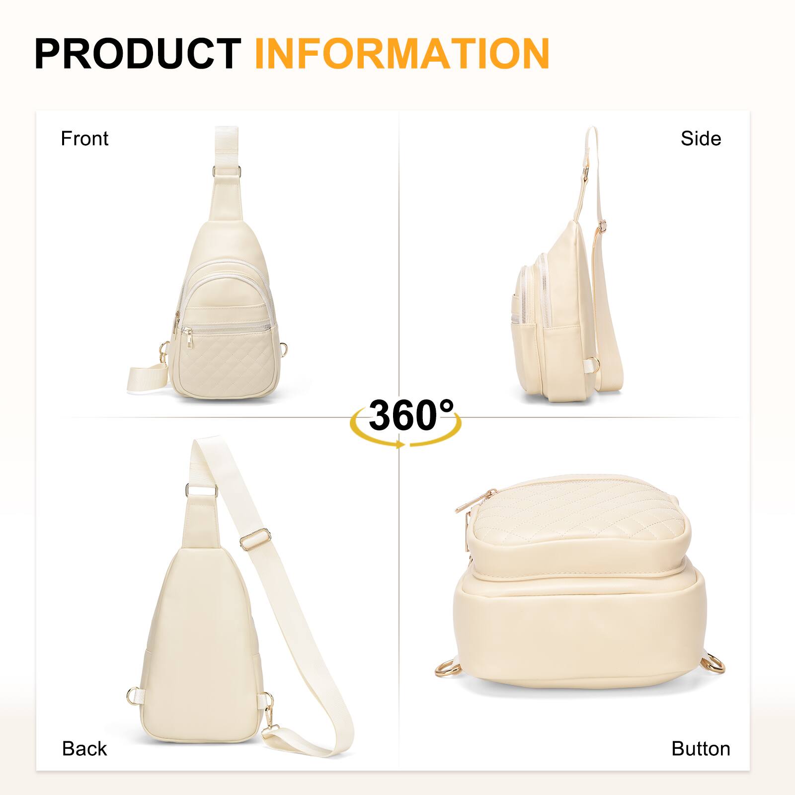 PRODUCT INFORMATION

Front

Side

Back

Button

360°