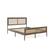 Alt View 11. Martha Stewart - Jax Wooden Queen Platform Bed with Rattan Inset Headboard and Footboard - Brown Gray.