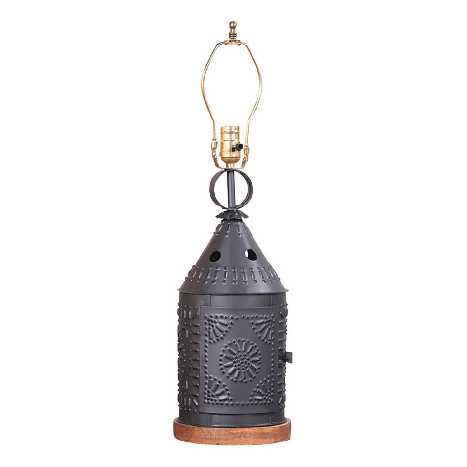 Front. Irvins Country Tinware - Irvins Country Tinware Tinner's Revere Lamp Base - Black.