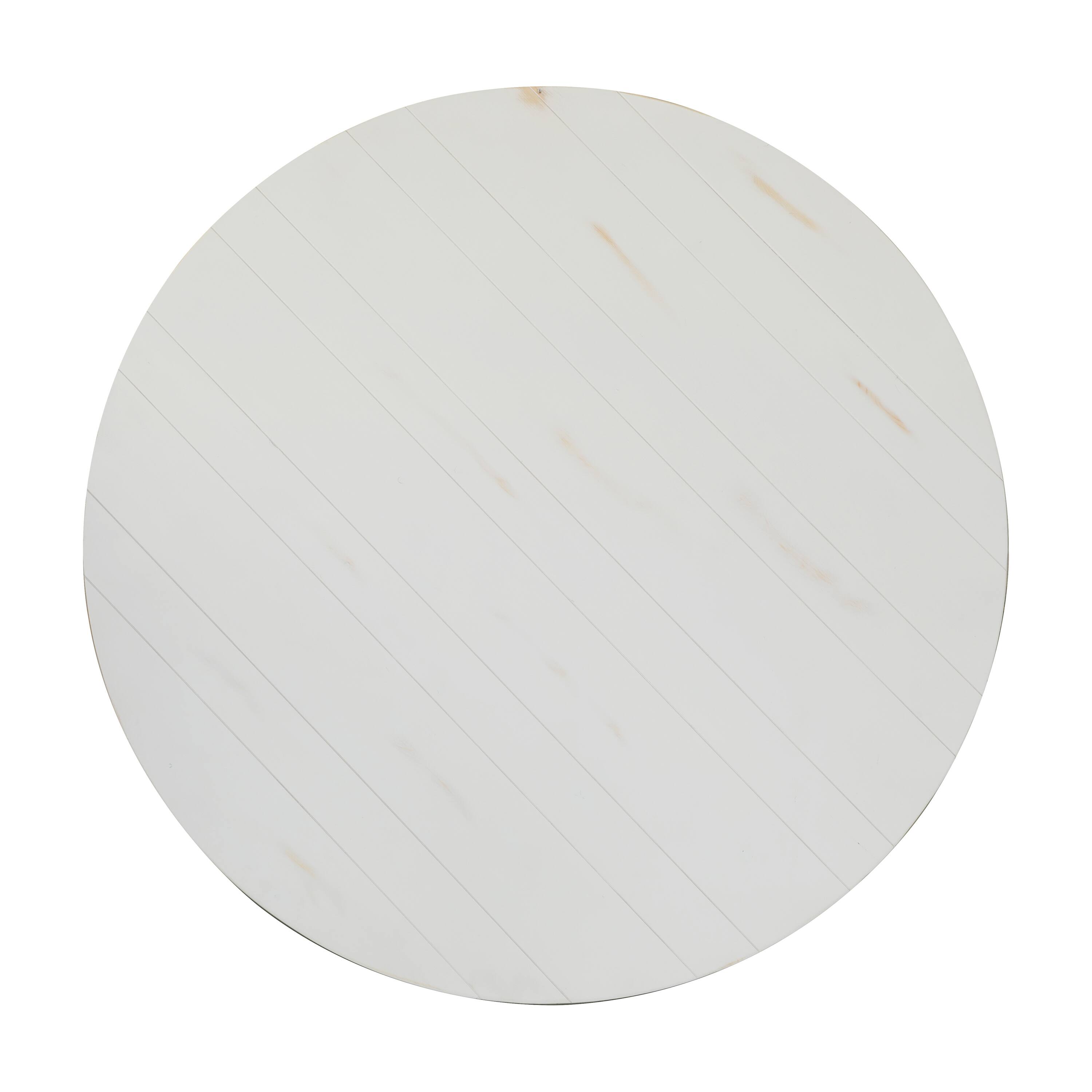 Alt View 1. Flash Furniture - HERCULES 60" Round White Commercial Farmhouse Folding Table, Antique Rustic Solid Pine Dining Room Table with Foldable L - White.
