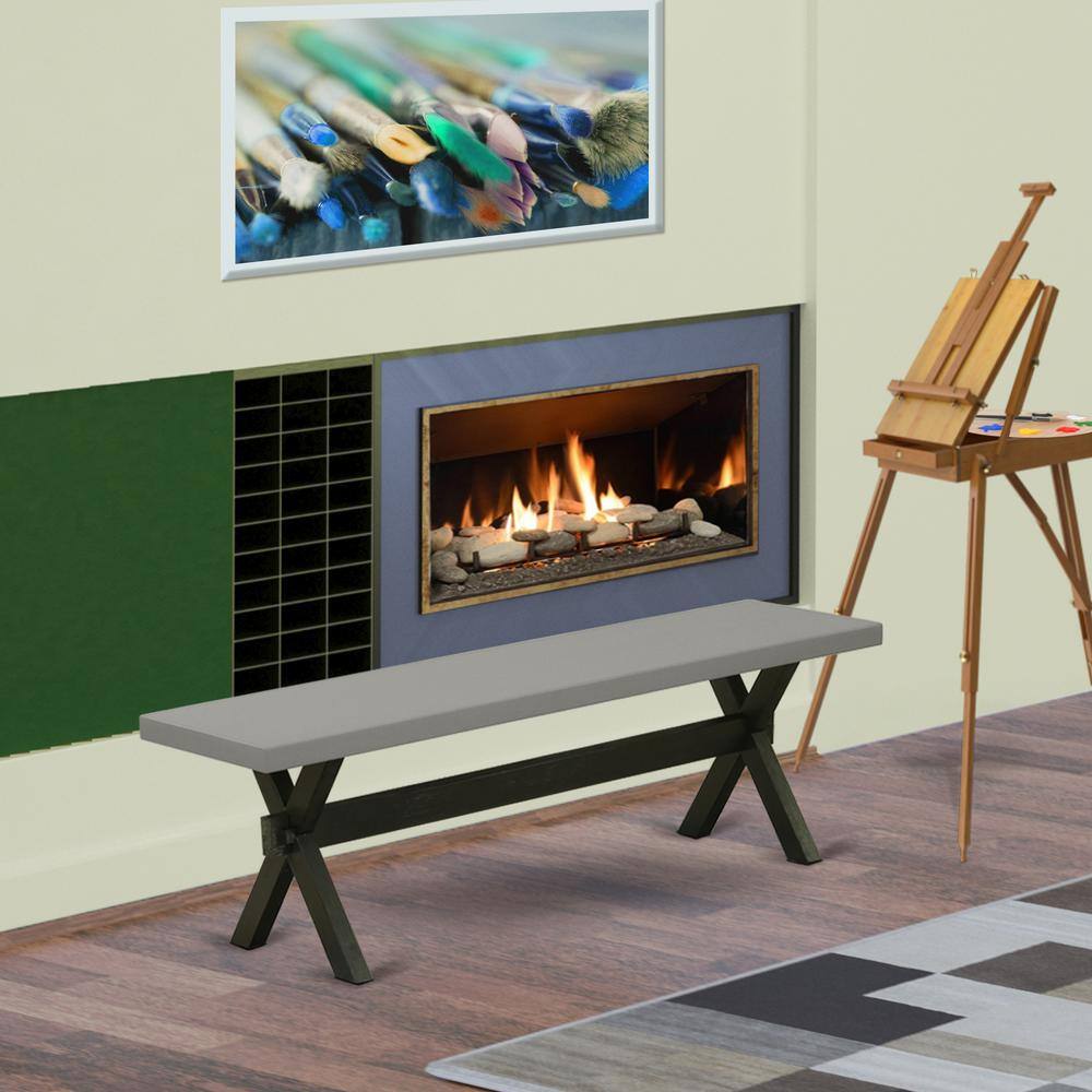 Angle. East West Furniture - East West Furniture X-Style Modern Dining Room Bench with Wood Seat - Brown.