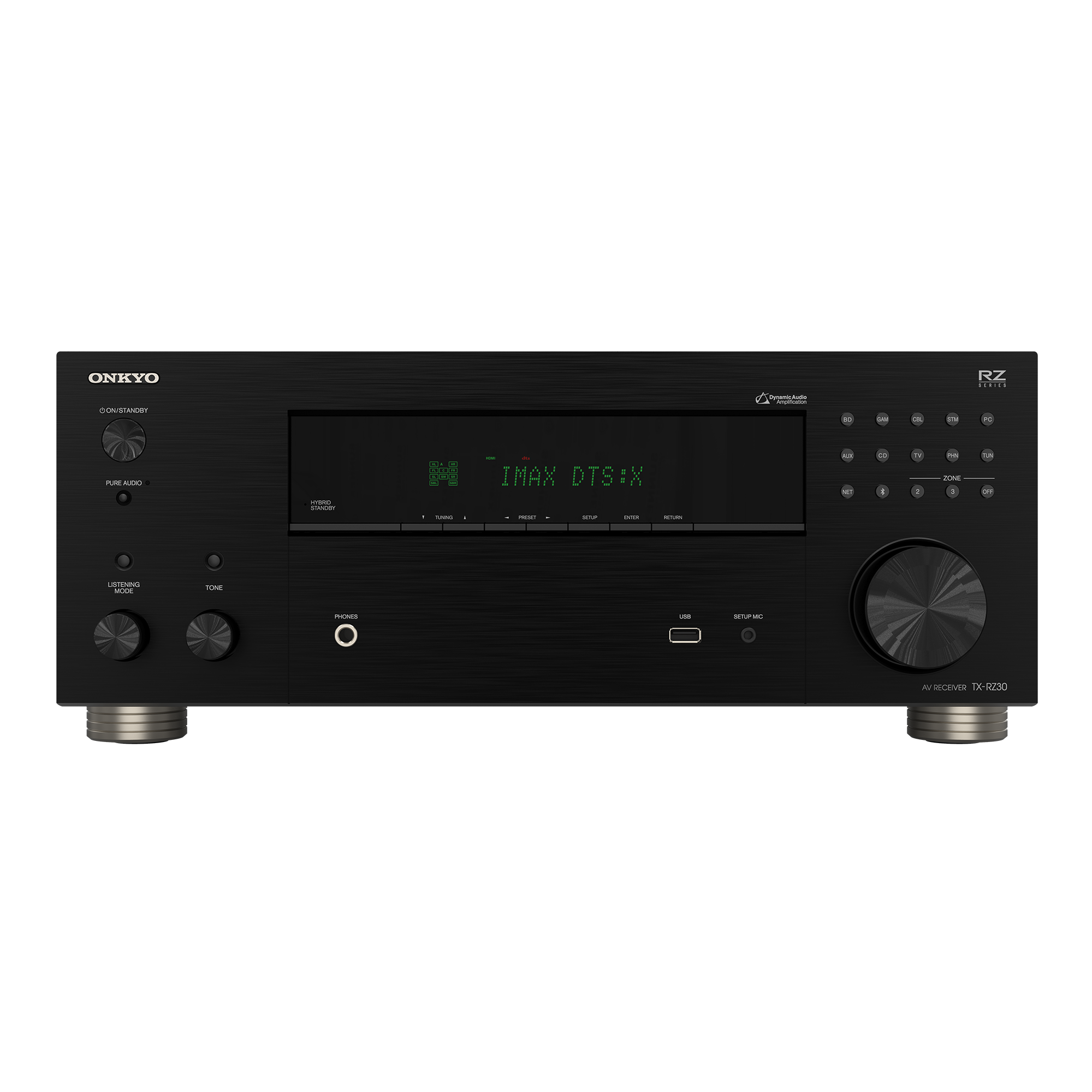 ONKYO  
ONKYO  
PURE AUDIO  
LISTENING MODE  
TONE  
IMAX DTS:X  
AV RECEIVER TX-RZ30  
AV RECEIVER TX-RZ30
