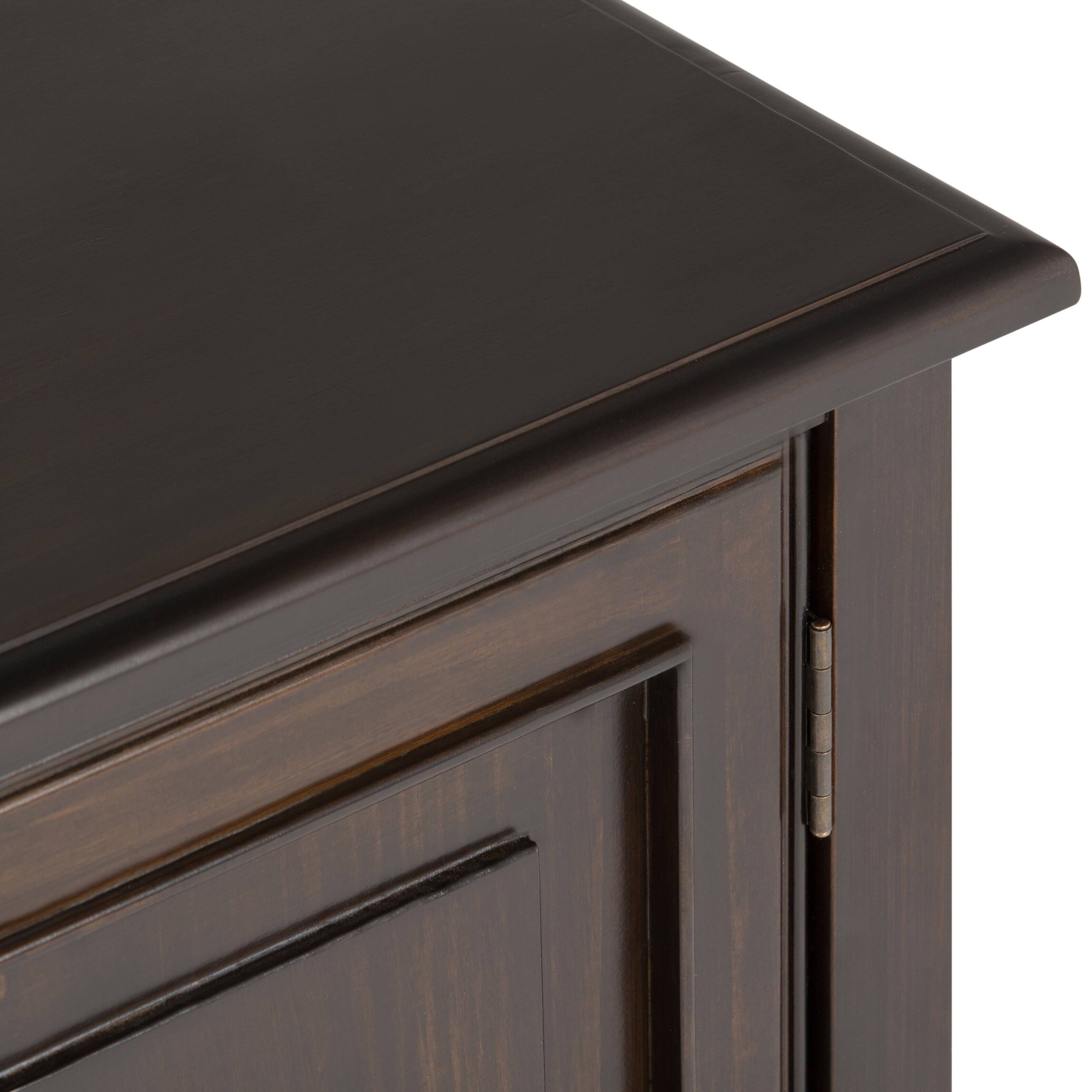 Alt View 1. Simpli Home - Connaught SOLID WOOD 72 inch Wide Traditional TV Media Stand in Dark Chestnut Brown For TVs up to 80 inches - Dark Chestnut Brown.