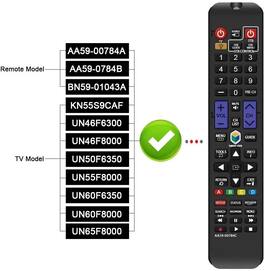 VINABTY - New AA59-00784C Replaced Remote Fits for Samsung TV UN46F6300AF UN40F6300AF UN32F6300AF UN46F5500AF UN40F5500AF - Black
