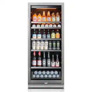 Ca'Lefort - 24 inch Beverage Refrigerator,238 Cans,Freestanding or Built-In Beverage fridge,3 Color LED ,for Home,Bar - Stainless Steel