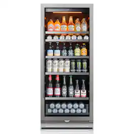 Ca'Lefort - 24inch Beverage Refrigerators cooler 238 Cans ,Freestanding orBuilt-In Beverage fridge with Glass Door for Home,Bar - Silver