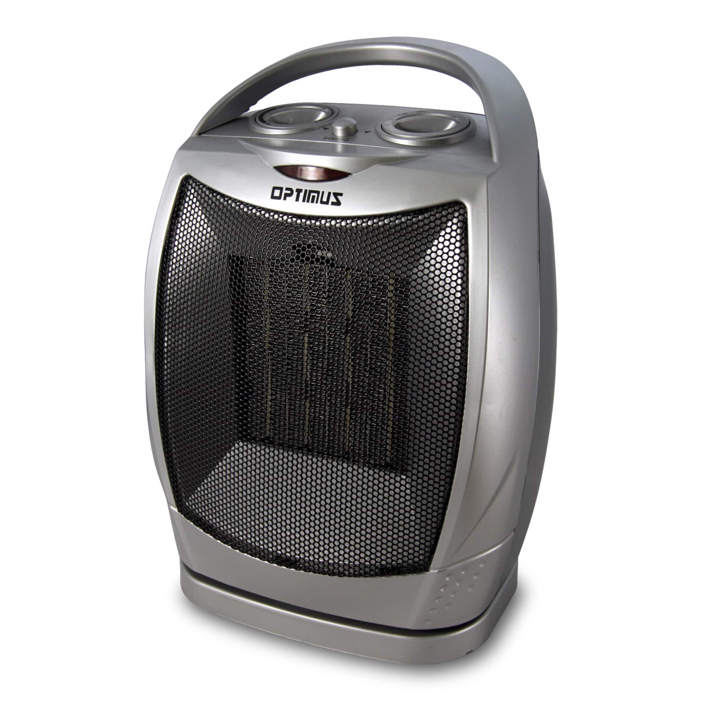 Optimus - Portable Oscillating Ceramic Heater with Thermostat - Silver