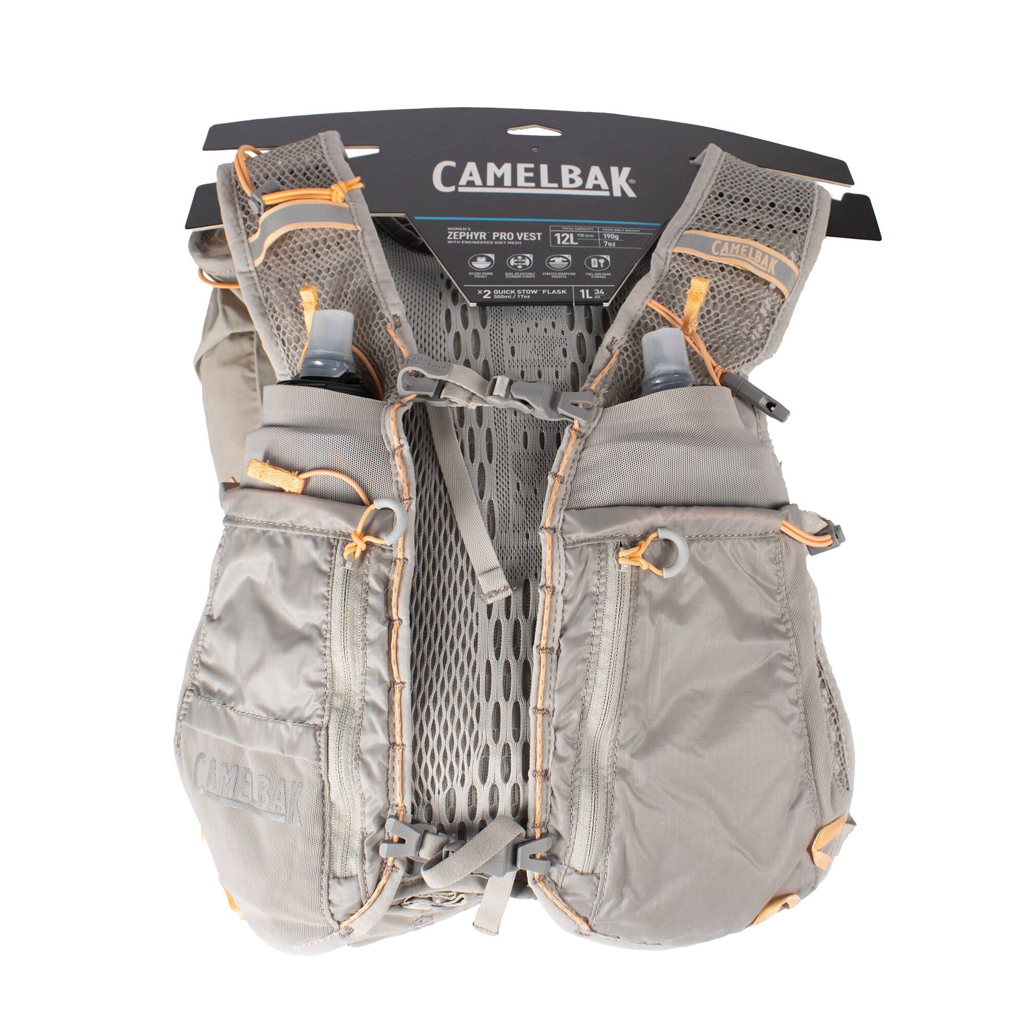 CAMELBAK | ZEPHYR PRO VEST 12L

- 2 BOTTLE COMPARTMENTS
- 1L HYDRATION BLADDER
- 87L