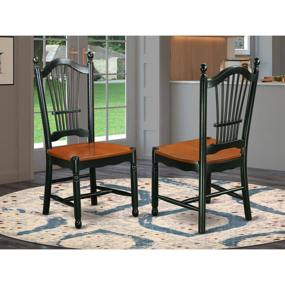 Angle. East West Furniture - Dining Chair Black & Cherry - Brown.