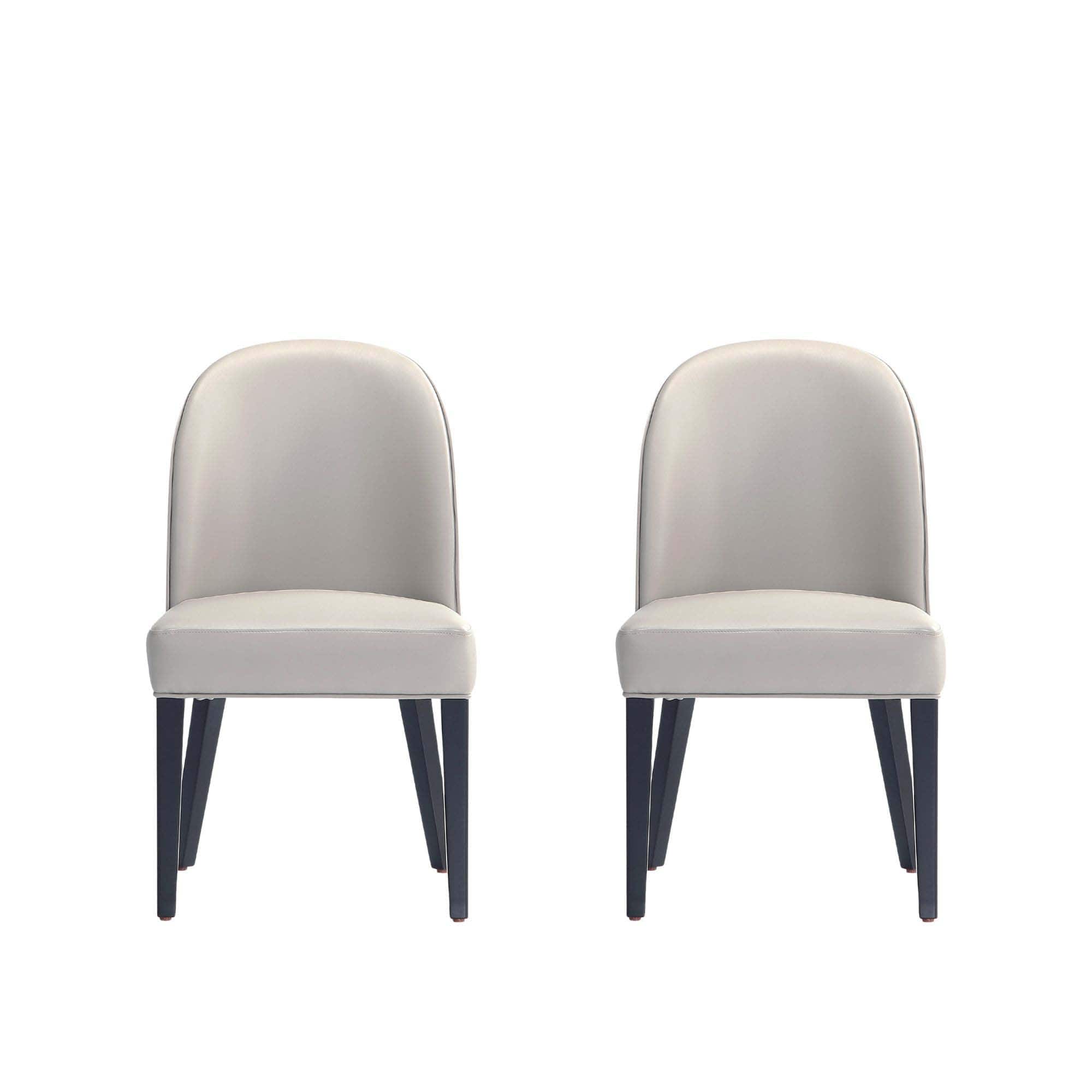 Manhattan Comfort - Hillman Modern Wood Upholstered Dining Chair - Set of 2 - Light Gray