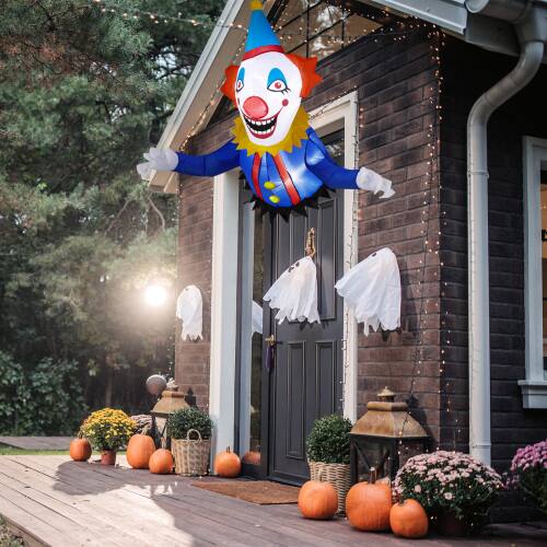 Alt View 10. Winado - 3.3FT Halloween Inflatable Wall Hanging Joker Decoration with Build-in LED Light Blow Up for Holiday Outdoor Indoor Lawn - Blue.
