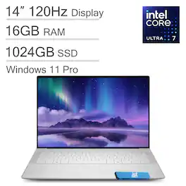 Dell - Upgraded - XPS 14 - 14 Premium - 14" FHD+ 120Hz Laptop - AI PC - Intel Core Ultra 7 255H 2025 - 16GB RAM - 1TB Storage - Win 11Pro - Platinum