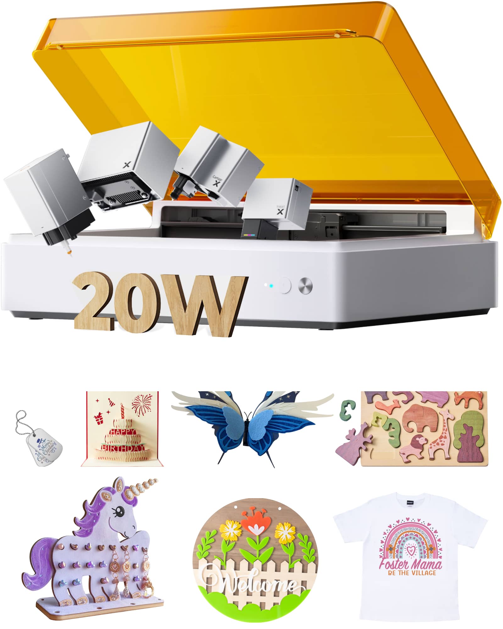 xTool - M1 Ultra Laser Engraving Machine, 4-in-1 Craft Machine with 20W Laser Engraver, Inkjet Printing, Blade Cutting