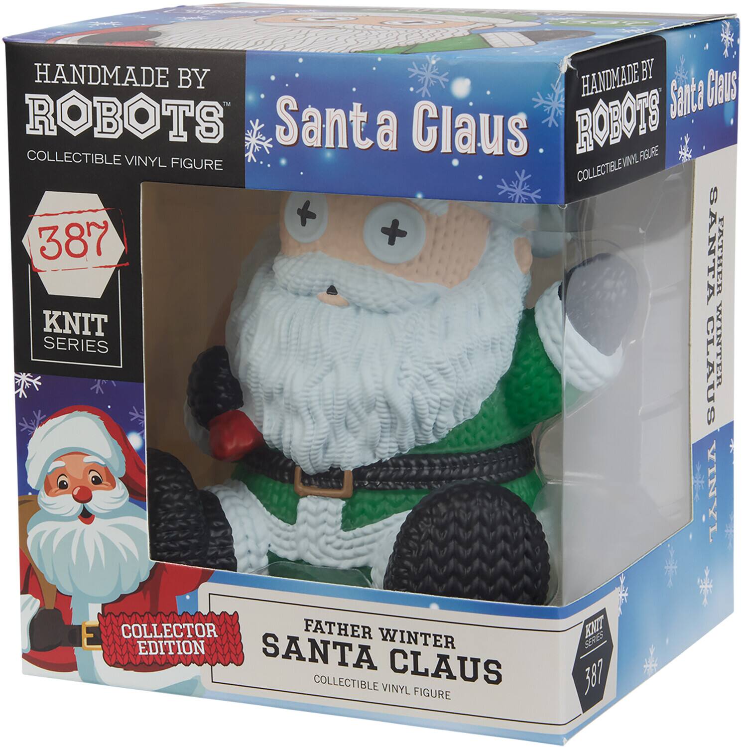 HANDMADE BY ROBOTS COLLECTIBLE VINYL FIGURE Santa Claus COLLECTIBLE VINYL FIGURE KNIT SERIES 387 FATHER WINTER CLAUS COLLECTOR EDITION