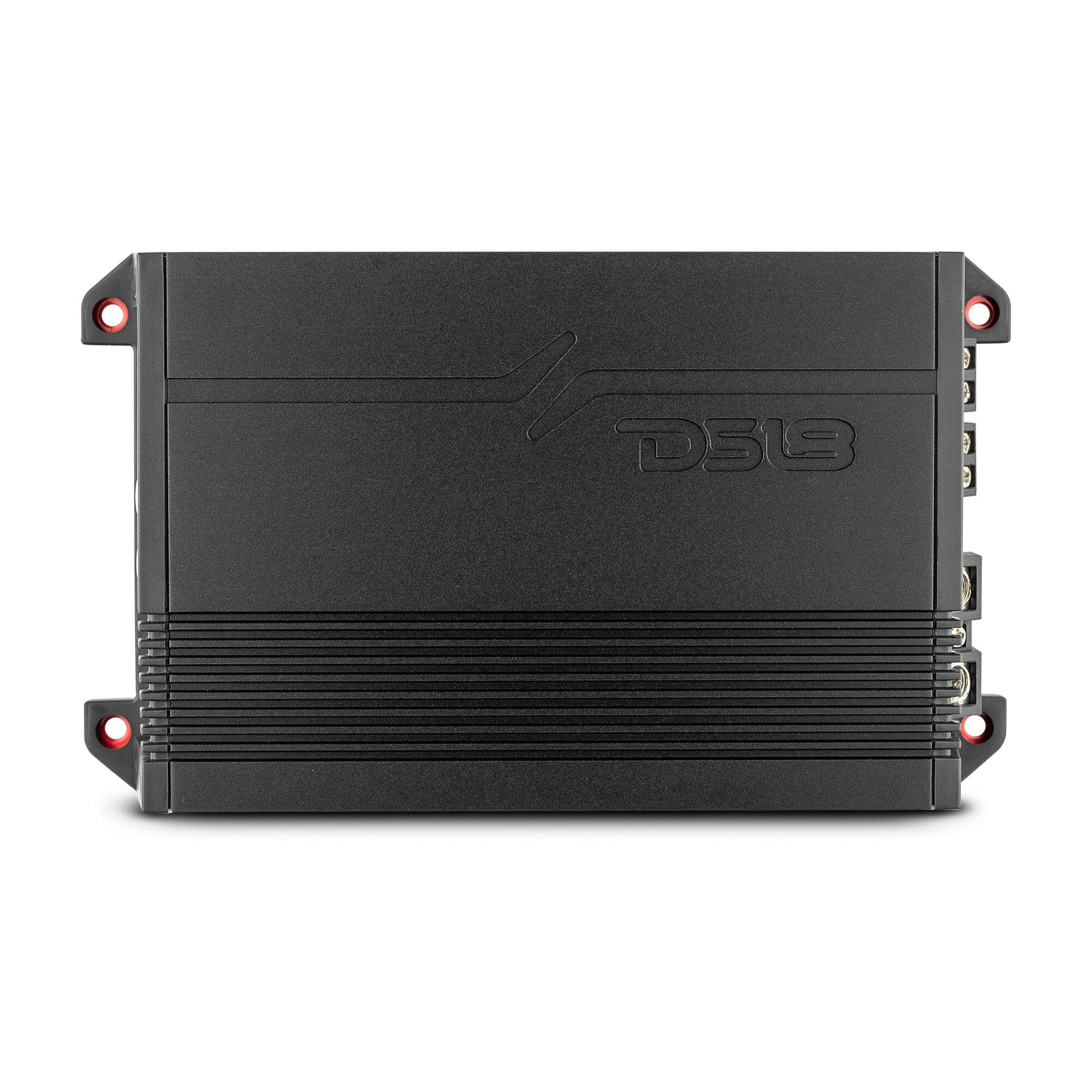 Front. DS18 Audio - GEN-X 4-Channel Class D Car Amplifier, 4 x 90W RMS at 4 Ohm - Black.