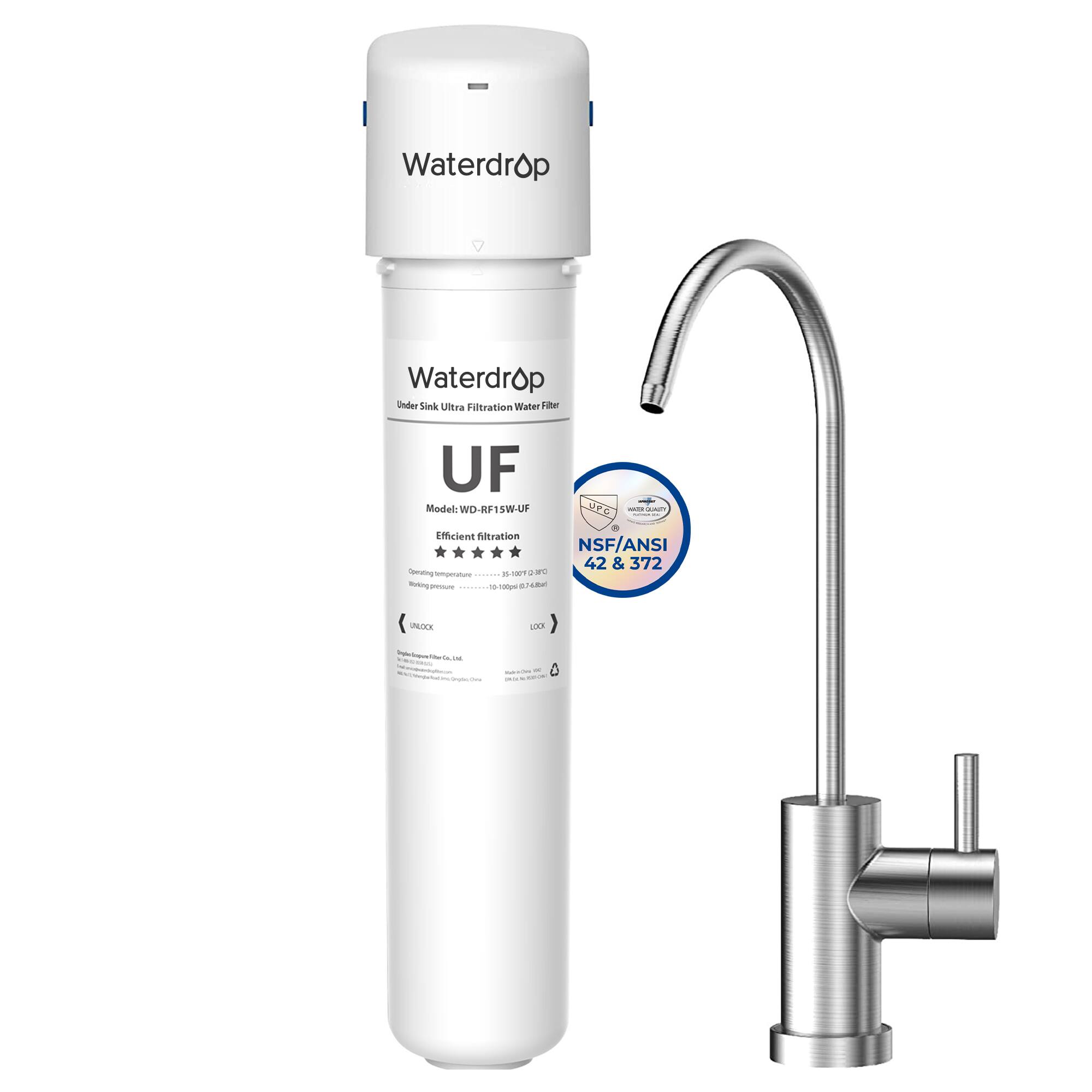 Waterdrop Under Sink Ultra Filtration Water Filter UF Model: WD-RF15W-UF Efficient Filtration NSF/ANSI 42 & 372