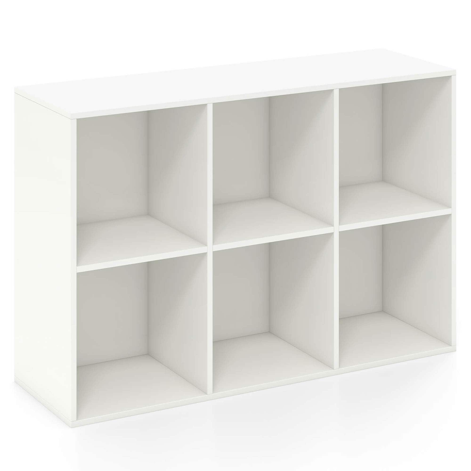 Alt View 9. Costway - Costway 6-Cube Bookcase Modern 3-Tier Storage Organizer Horizontal Vertical Bookshelf - White.