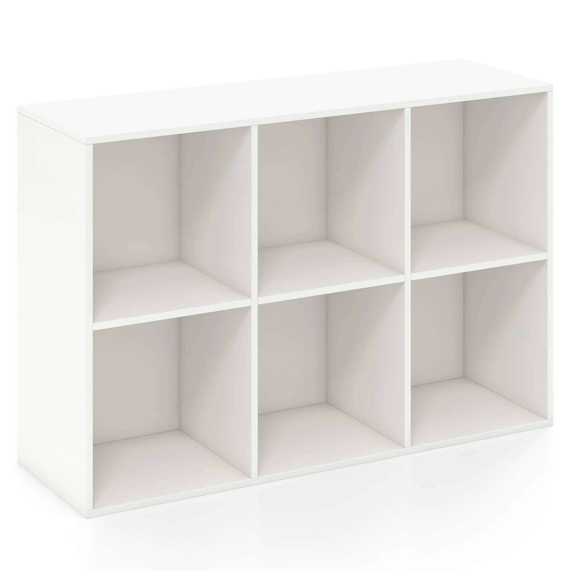 Alt View 9. Costway - Costway 6-Cube Bookcase Modern 3-Tier Storage Organizer Horizontal Vertical Bookshelf - White.