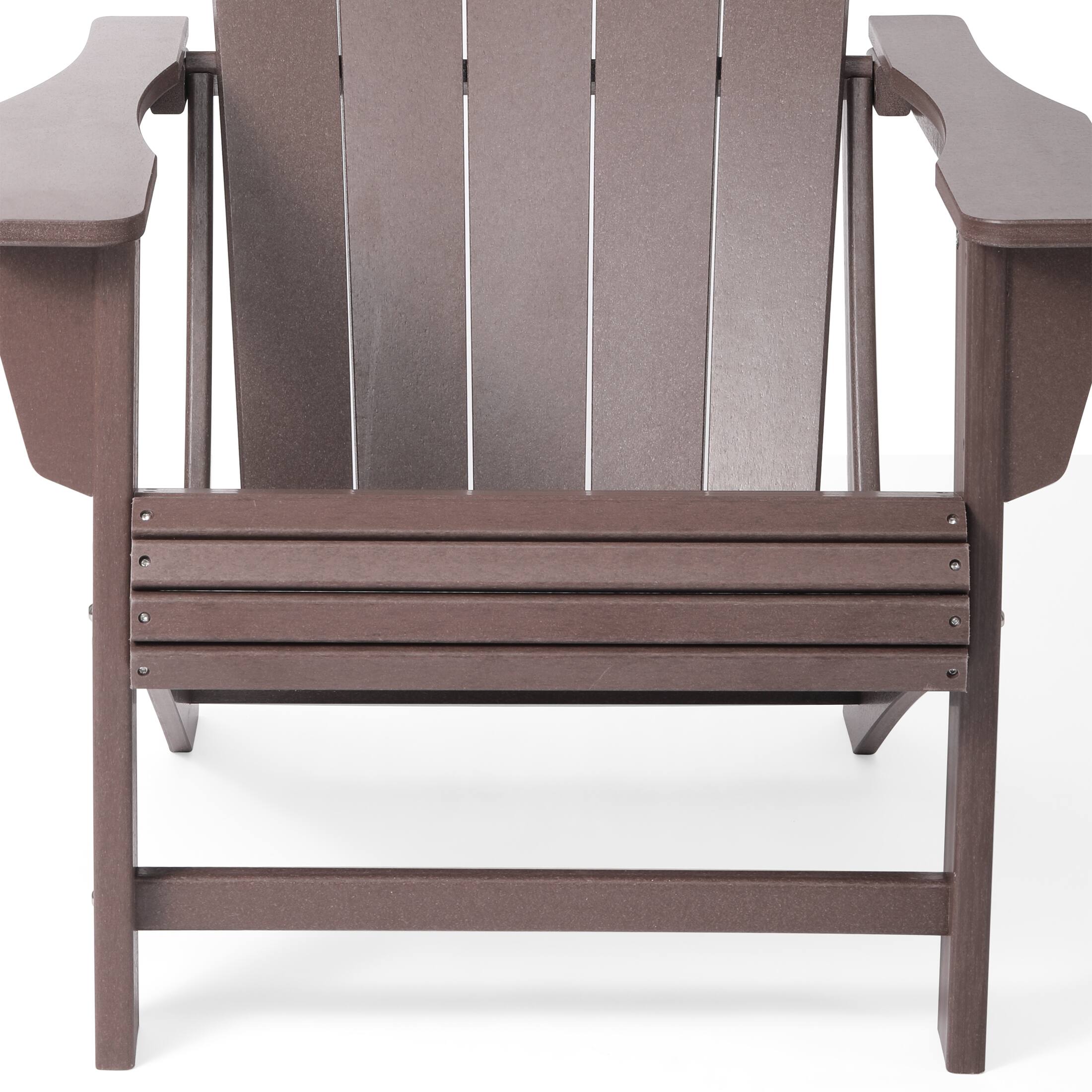 Alt View 4. WestinTrends - WestinTrends Highland Outdoor Patio HDPE Adirondack Chairs With Cup Holders (Set of 2) - Dark Brown.