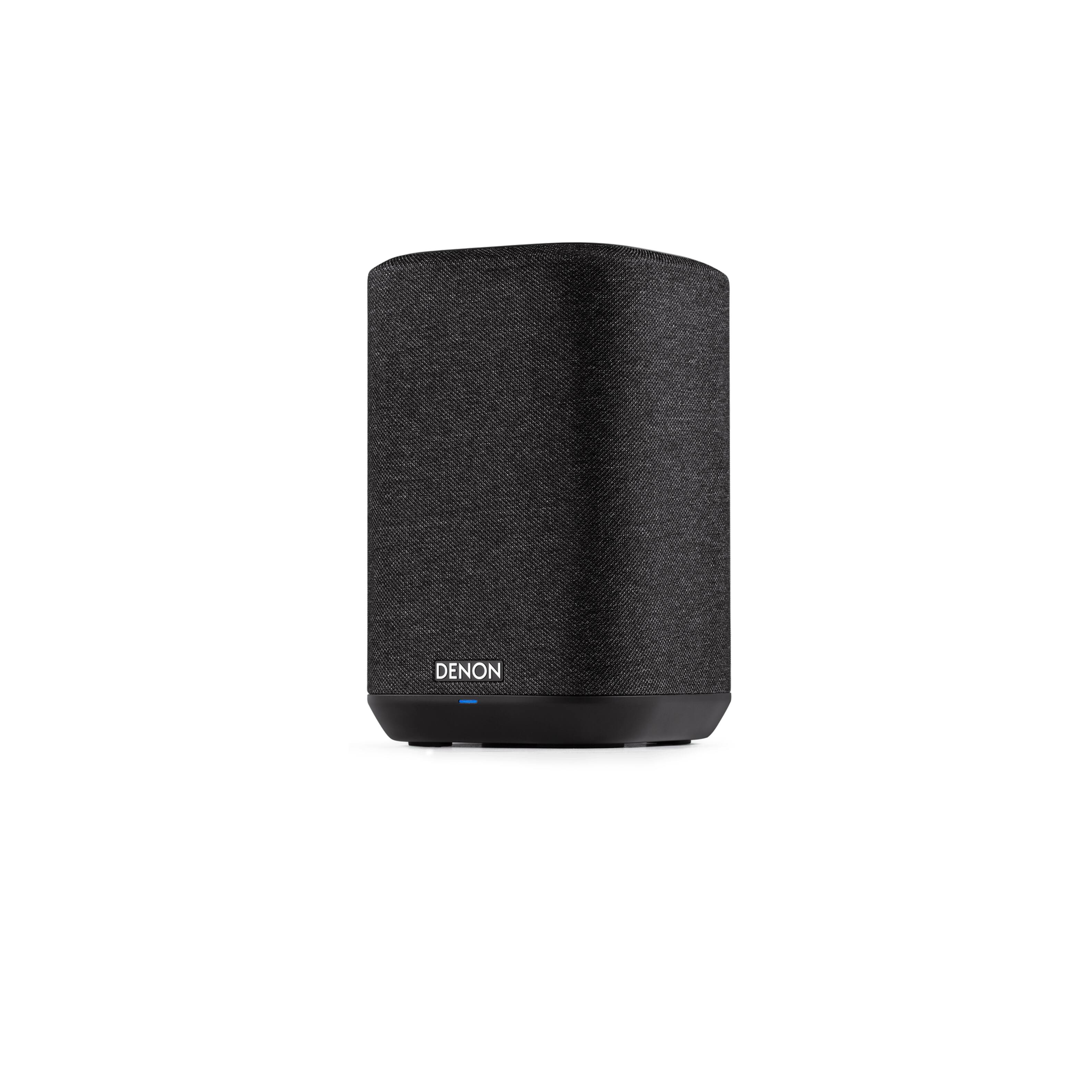 Angle. Denon - Denon Home 150 Black Built In Heos Wireless Bluetooth Speaker with an Additional 1 Year Extended Amber Protection (2020) - Black.