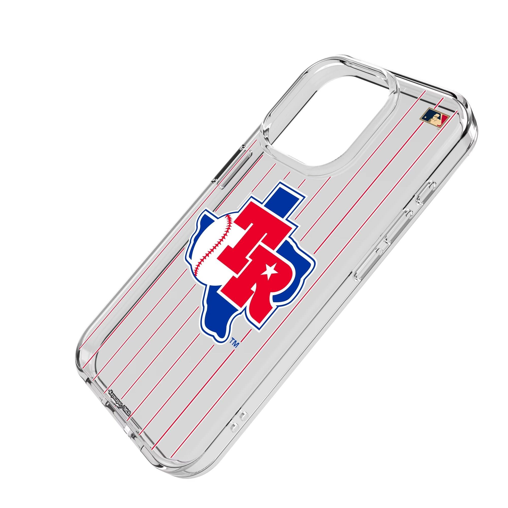 Alt View 1. Keyscaper - Texas Rangers Cooperstown iPhone Clear Case - 14 Pro Max - Multicolor.