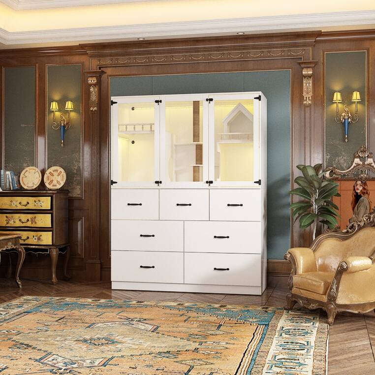 Alt View 1. Famapy - Large Multi-Level Cat Cabinet with Hidden Litter Box, Climbing Tower, Scratching Posts & Storage Luxury Cat Furniture.