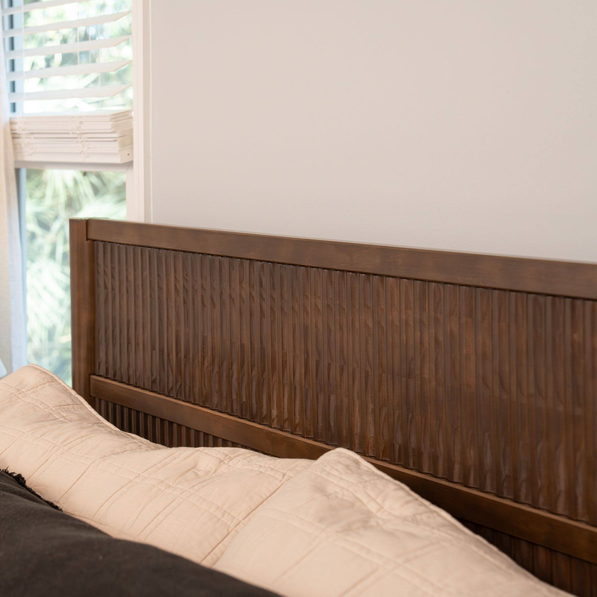 Alt View 9. Plank+Beam - Sera Fluted Full Bed, Walnut - Walnut.