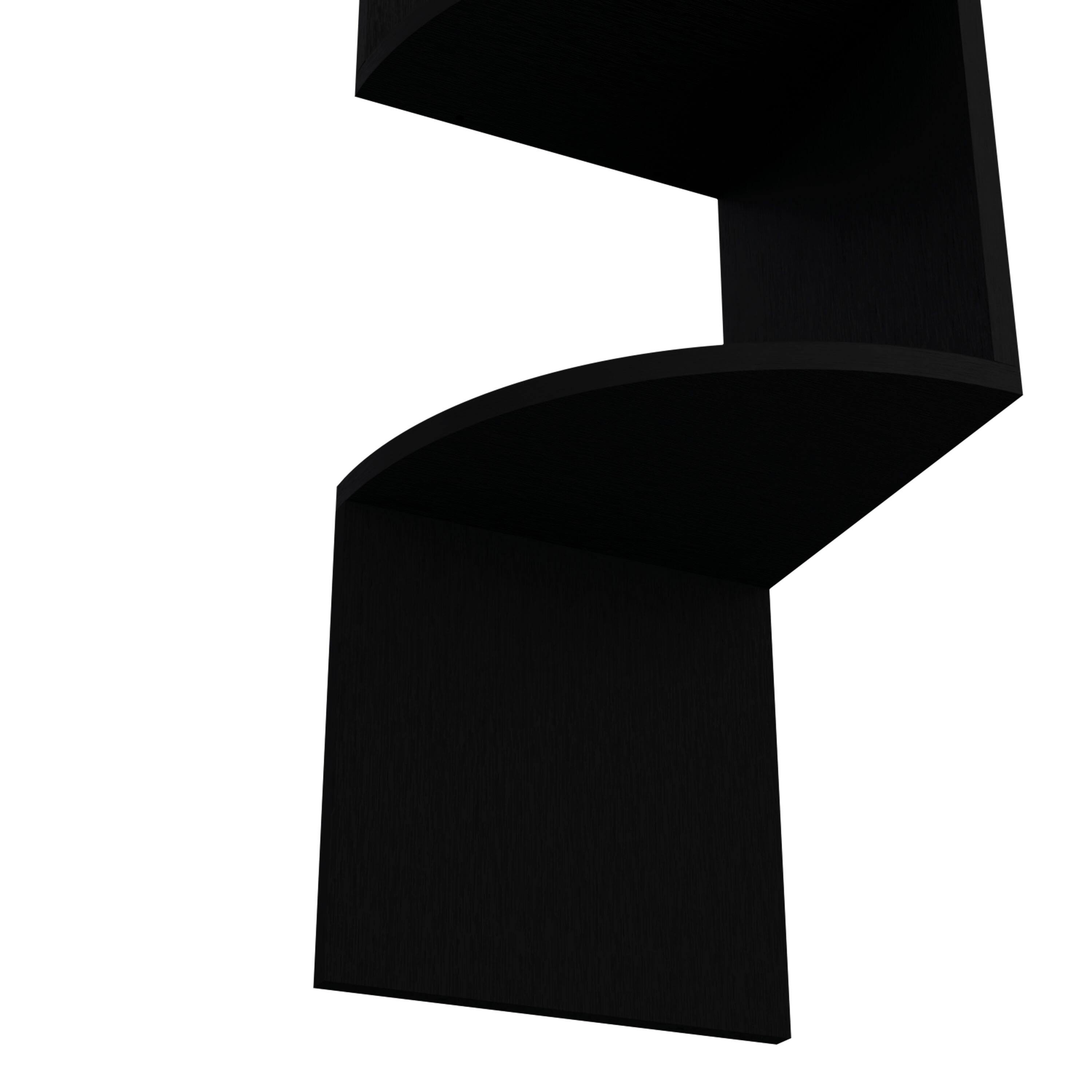 Alt View 3. TuHome - Rosset Corner Shelf, Modern Full-Wall Design With Multiple Shelving - Black.