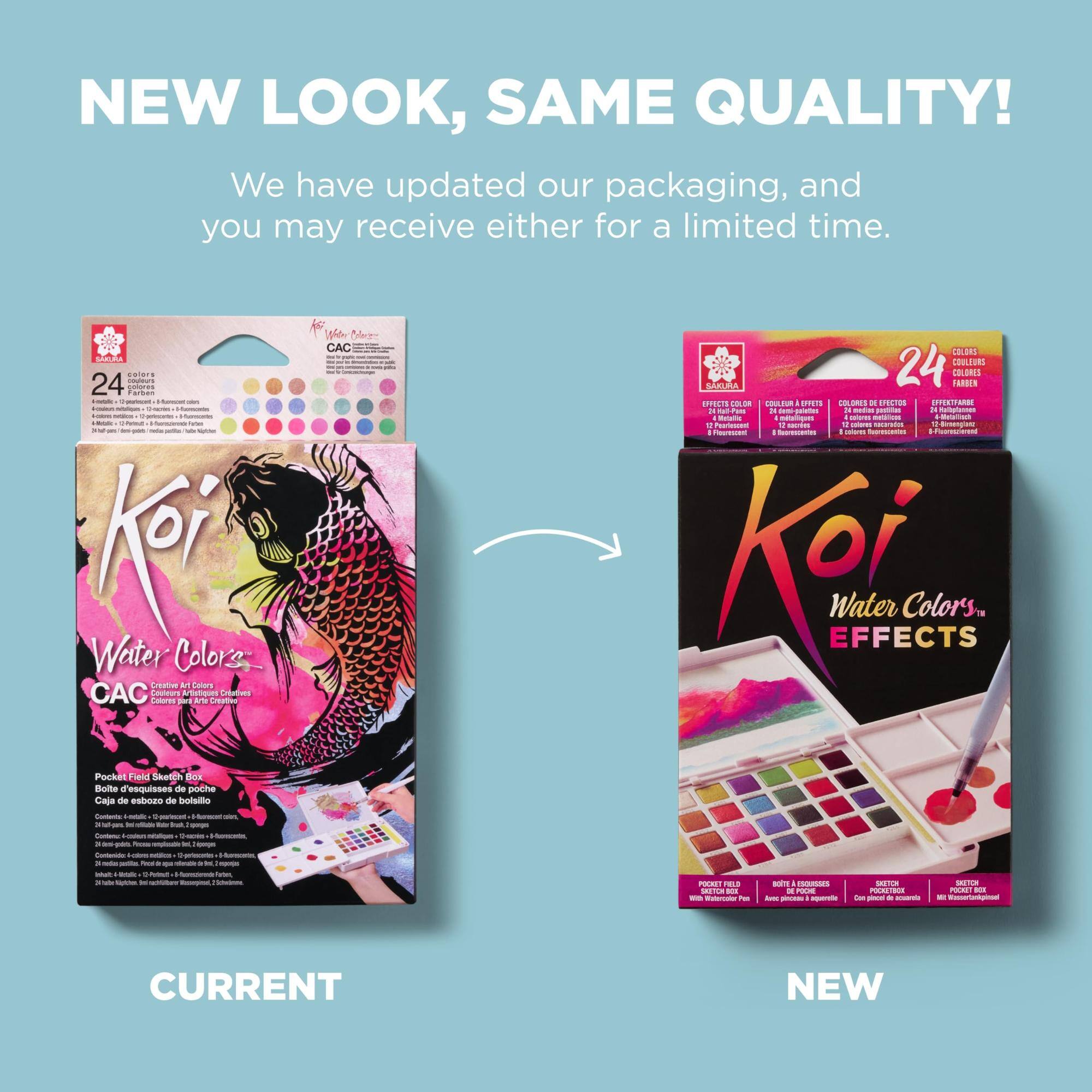 NEW LOOK, SAME QUALITY! We have updated our packaging, and you may receive either for a limited time.

SAKURA colors cooleurs 24 golores Farban I-nrodic - Musicet  nitritions S-SECTIONS Lessings - D-poriescentes Hummentes - Potatnut - - ports cartifus - YOUR Weiter Colors Creative Art Colors CAC Couleurs Colores para Artiques Re'le Creative Creatives Pocket Field Sketch Box Bolte d'esquisses de poche Caja de esbozo de bolsillo

When CAC COLORS 24 COULEURS COLORES SAKURA FARBEN EFFECTS COLOR COULEUR EFFETS COLORES DE EFECTOS EFFEKTIFARDE 24 Hall-Pam 24 doni peletes 3 medias section 5% Kalbphonet Metallic mtaliques 4 calores metlicos -Metatatisch  Pearlescent 12 eacrives & colores nacarados 13 Birnergianz I Fleurescent Buarescentes asiores fuprescentes 8-Phoreszierent Kein Water EFFECTS Colors

Contents: f-m