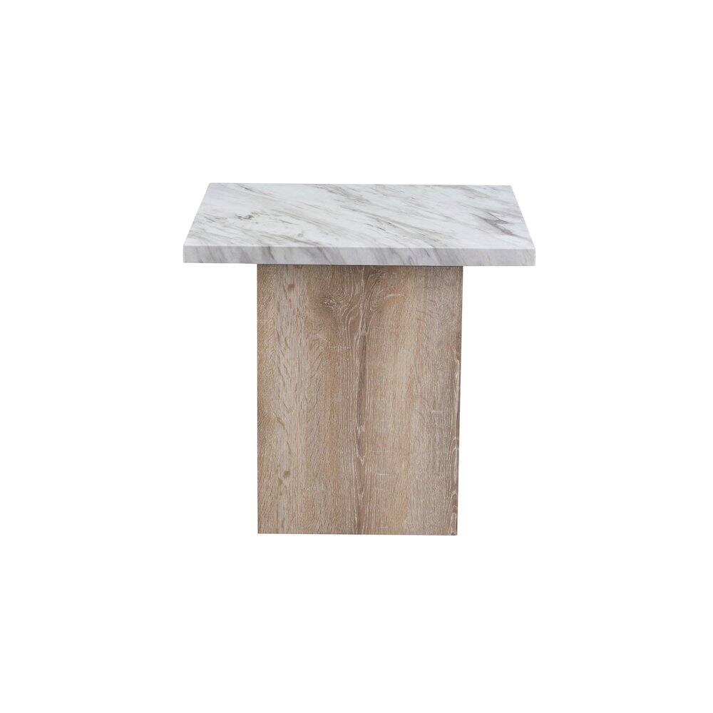 Left. Global Furniture USA - Contemporary End Table, Natural,White - Brown.