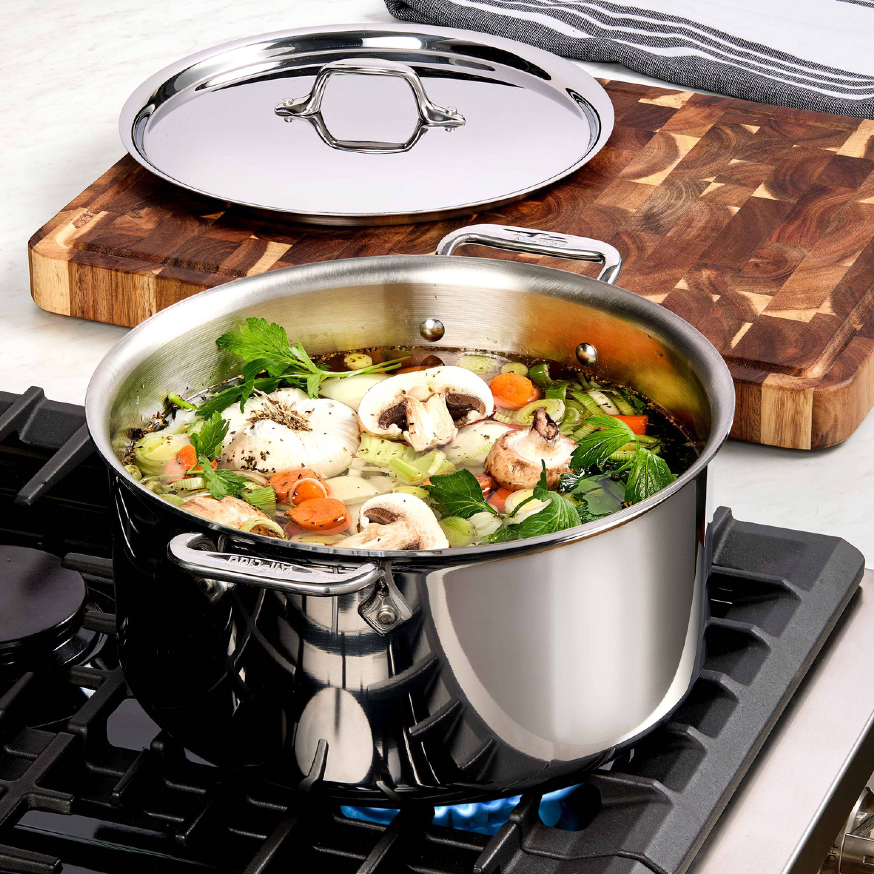 Alt View 7. All Clad - All-Clad 10pc Stainless Steel Cookware Set, 3-Ply Bonded, Silver - Silver.