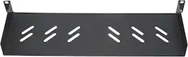 Cables Direct Online - 1U 19" Universal Vented Server Rack Shelf - 6" (150mm) Deep Steel Tray No-Lip, 11 lb Max Capacity - Black