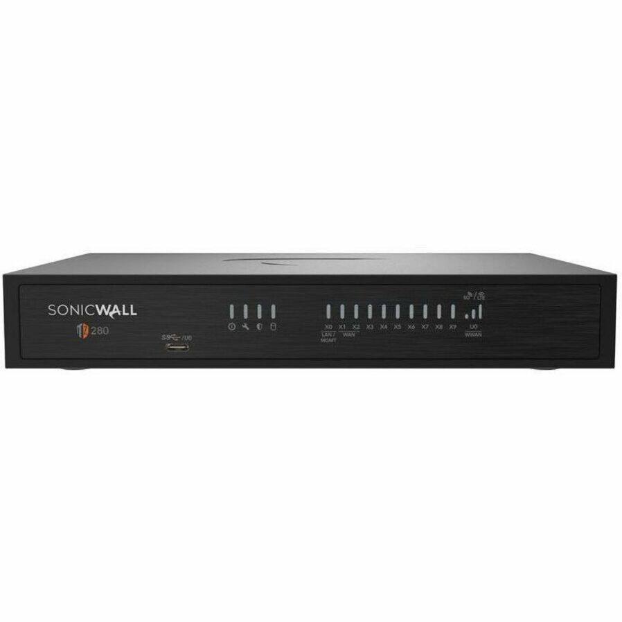 SONICWALL  
280  
S92-7U0  

X1 X2 X3 X4 X5 X6 X7 X8 X9 U1 U2  
LAN1 WAN  
MAN1 MAN2  
WAN