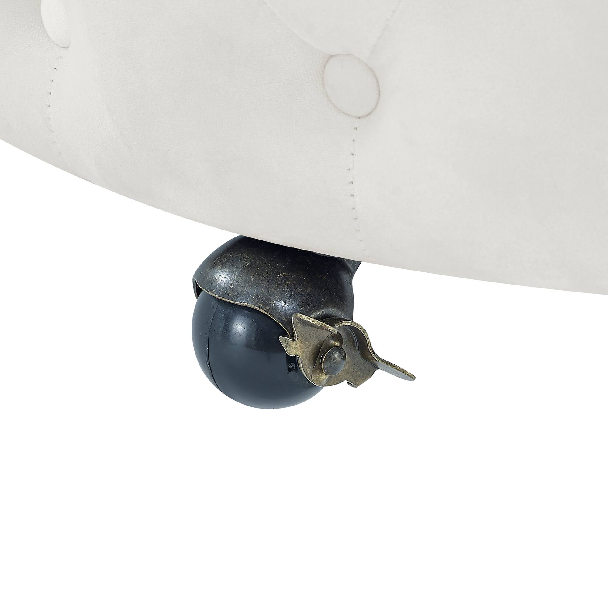 Alt View 6. GOODSILO - Luxury Upholstered Swivel Accent Chair with Tufted Back and Caster Wheels for Elegant Home Seating - Beige.