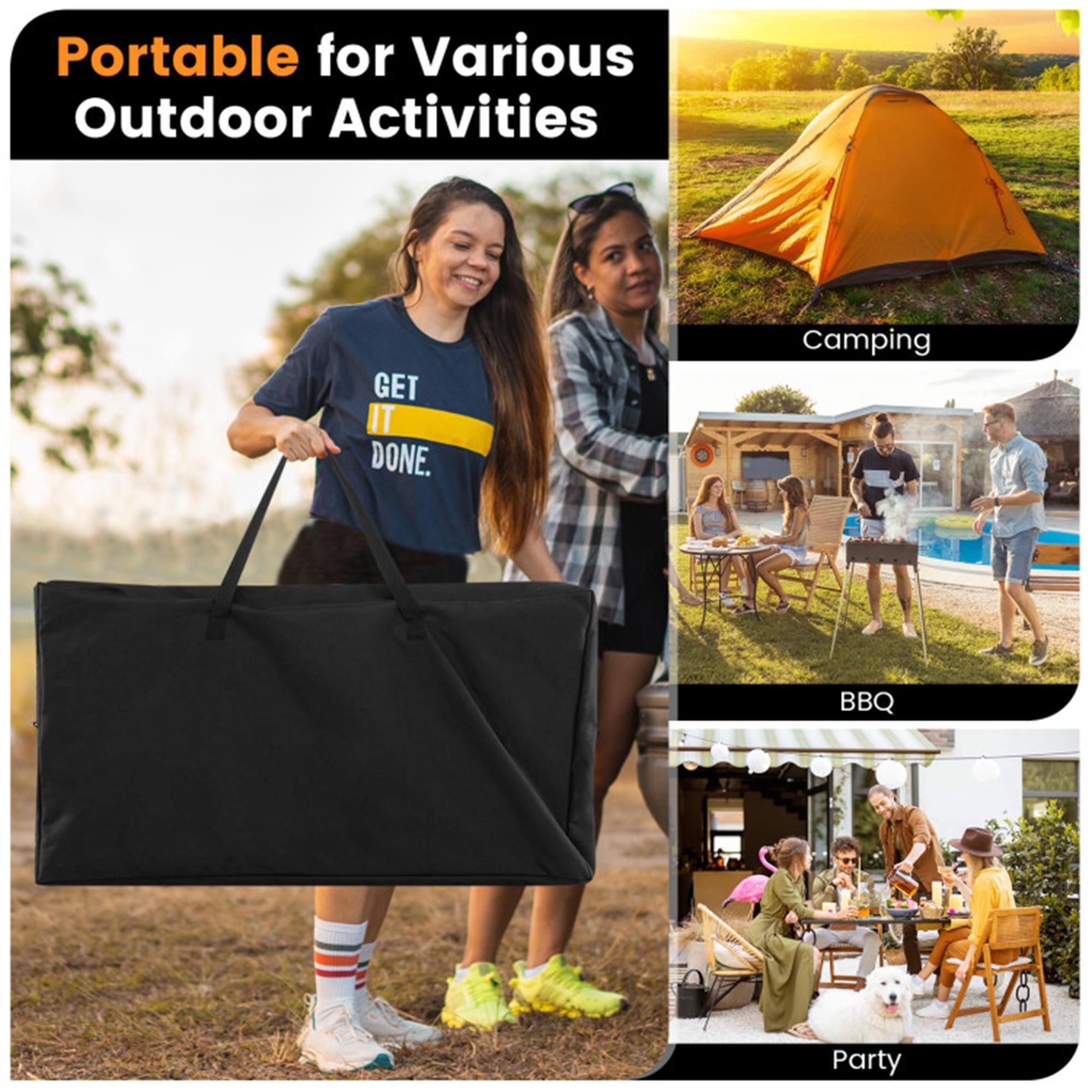 Portable for Various Outdoor Activities

- Camping
- BBQ
- Party