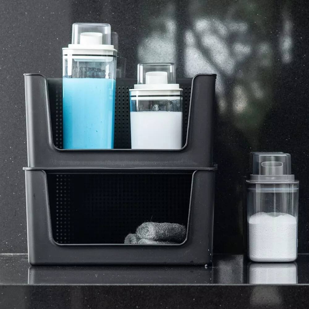 Alt View 1. OU - OU Laundry Detergent Dispenser with Measuring Cap, Liquid Laundry Soap Dispenser w Drip Return Lid - Clear.