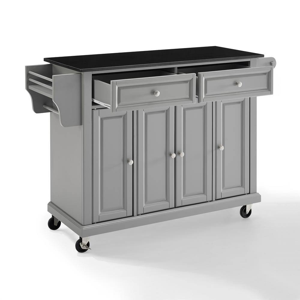Left. Crosley Furniture - Full Size Granite Top Kitchen Cart - Gray.