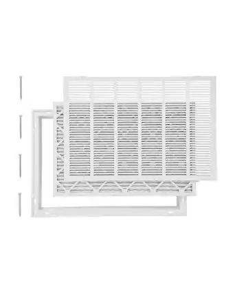 Front. VEVOR - Return Air Filter Grille, Fits W30 x H20in Duct Opening Size, Filter Included, Return Air Vent Cover for Wall - White.