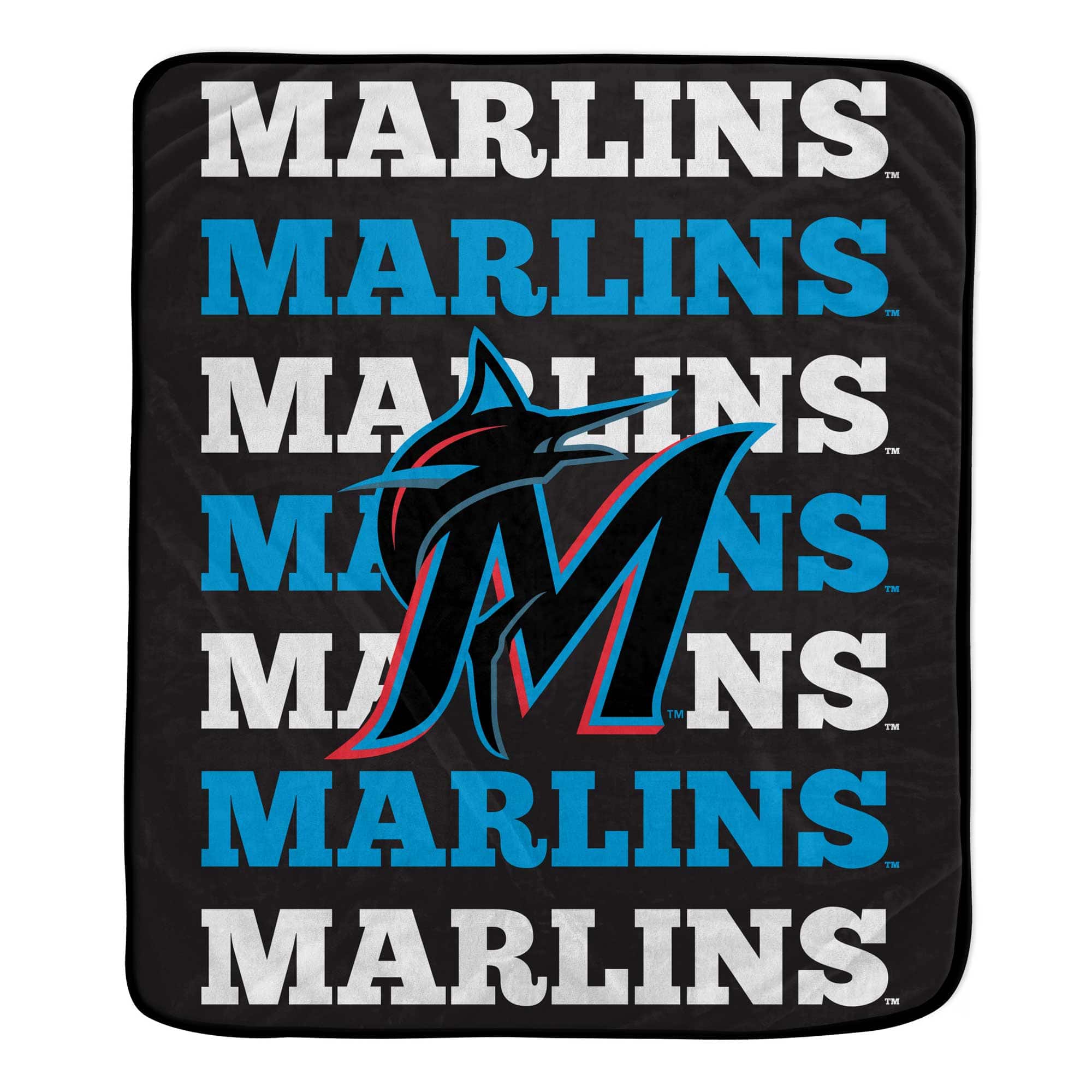 Pegasus - Miami Marlins 60'' x 70'' Repeat Refresh Wordmark Plush Blanket - Multicolor