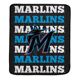 Pegasus - Miami Marlins 60'' x 70'' Repeat Refresh Wordmark Plush Blanket - Multicolor