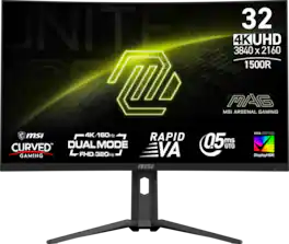 MSI - MAG 321CUPDF 32" UHD Dual Freq.(UHD:160Hz/FHD:320) 1ms Adaptive Sync Gaming Monitor (DisplayPort, HDMI, USB-C) - Metallic Black