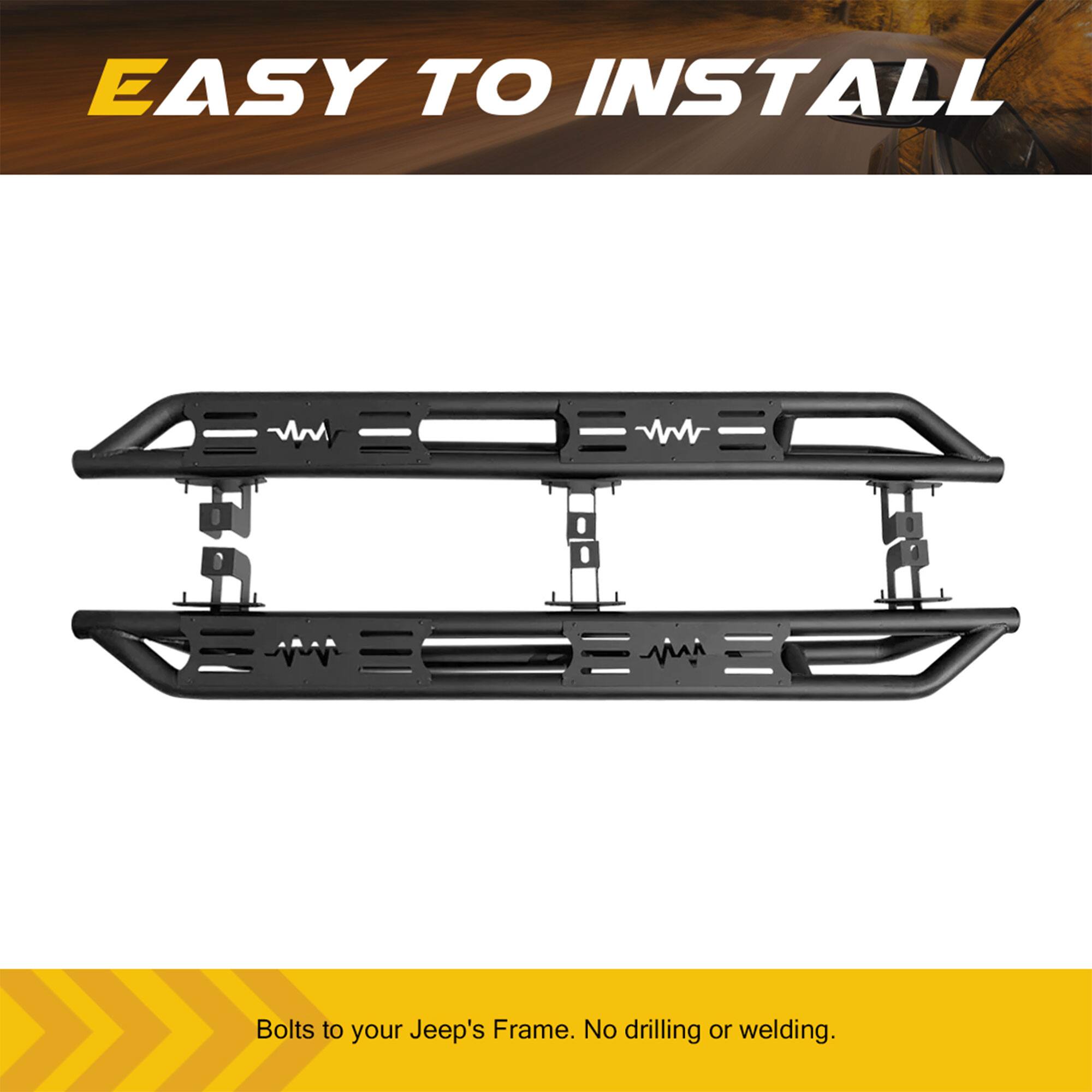 EASY TO INSTALL

Bolts to your Jeep's Frame. No drilling or welding.