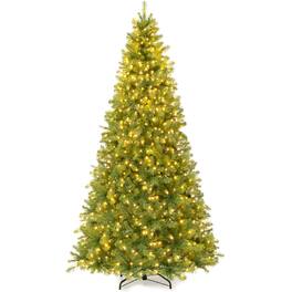 Gymax - 8' Pre-Lit Artificial PVC Christmas Tree Hinged 880 LED Lights Metal Stand - Green