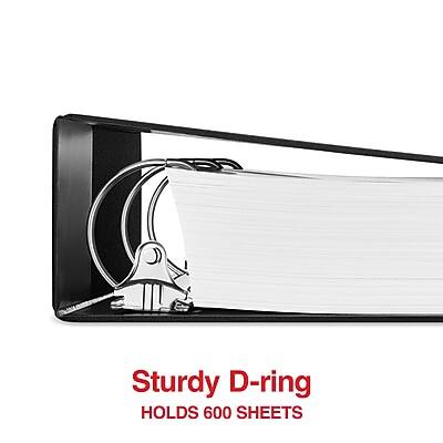 Sturdy D-ring  
HOLDS 600 SHEETS